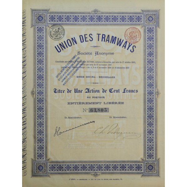 Право собственности на долю в один цент Union des Tramways