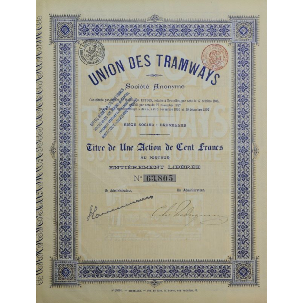 Право собственности на долю в один цент Union des Tramways